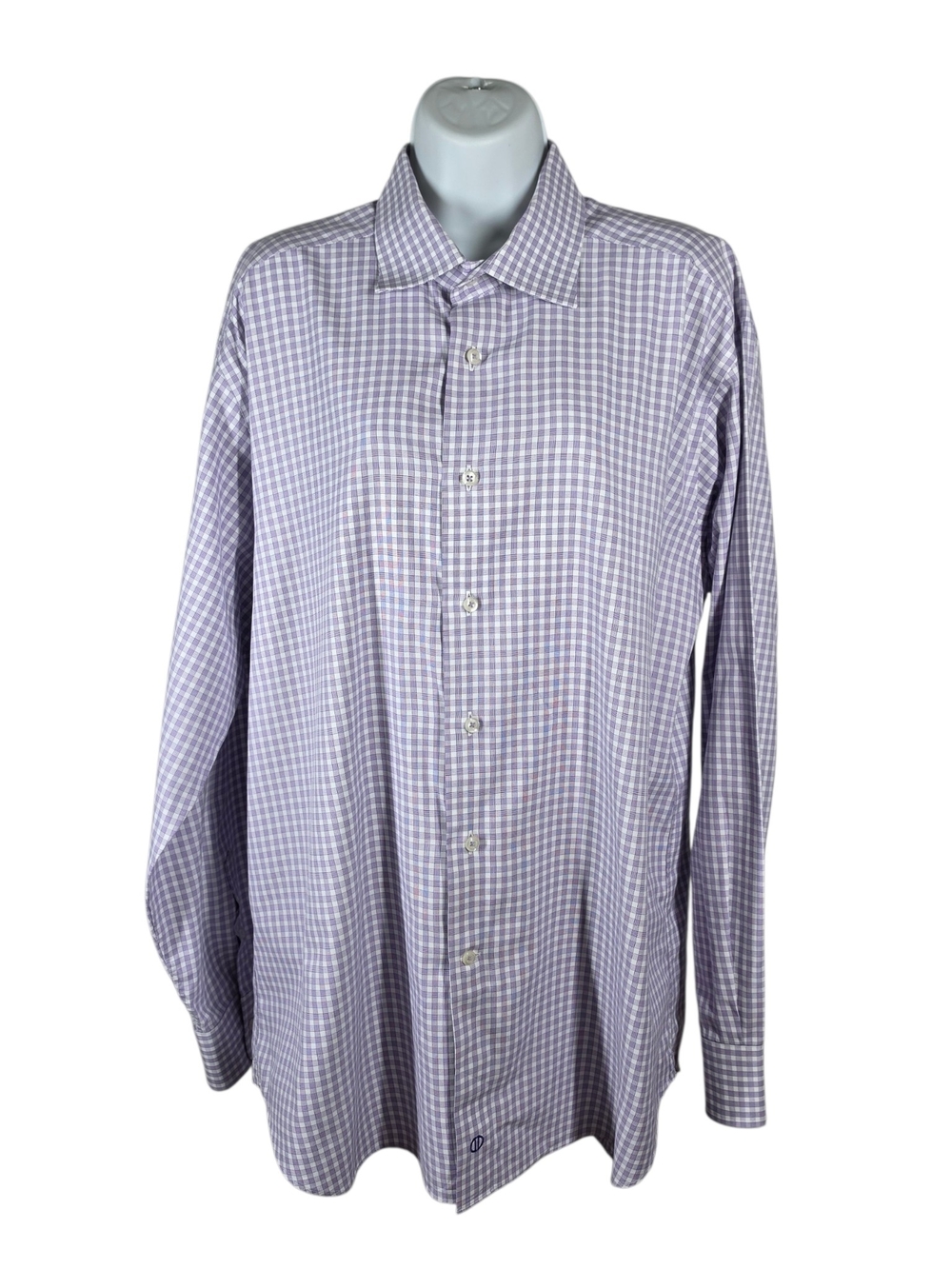 DAVID DONAHUE PLAID BUTTON FRONT DRESS SHIRT